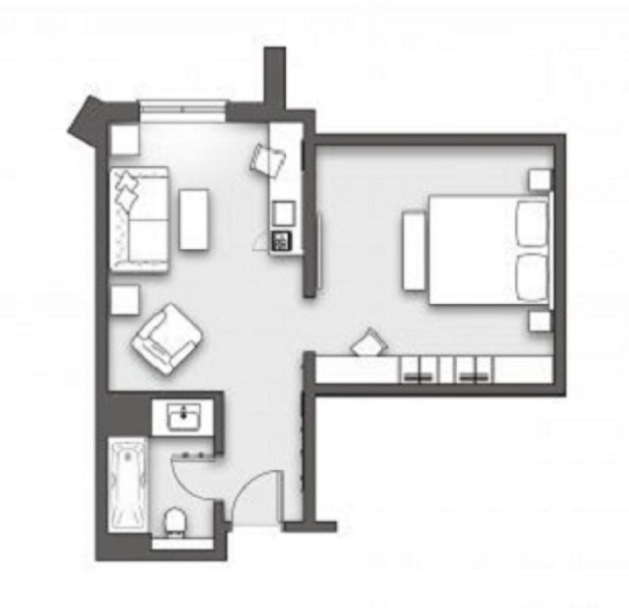 Boulevard Hotel Блэкпул Номер фото A studio apartment layout